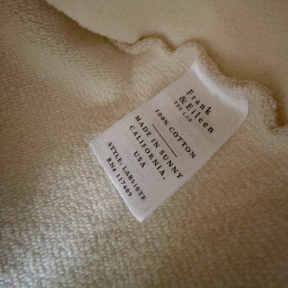 Frank & Eileen Patrick Popover Henley Sweatshirt White 100% Cotton Womens Medium - Picture 5 of 7